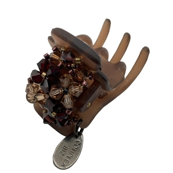 コンプレックスビズ ComplexBIZ アクセサリー - ダークブラウン×ブラウン ヘアクリップ/ビーズ/フラワー(花)/ミニサイズ拍卖