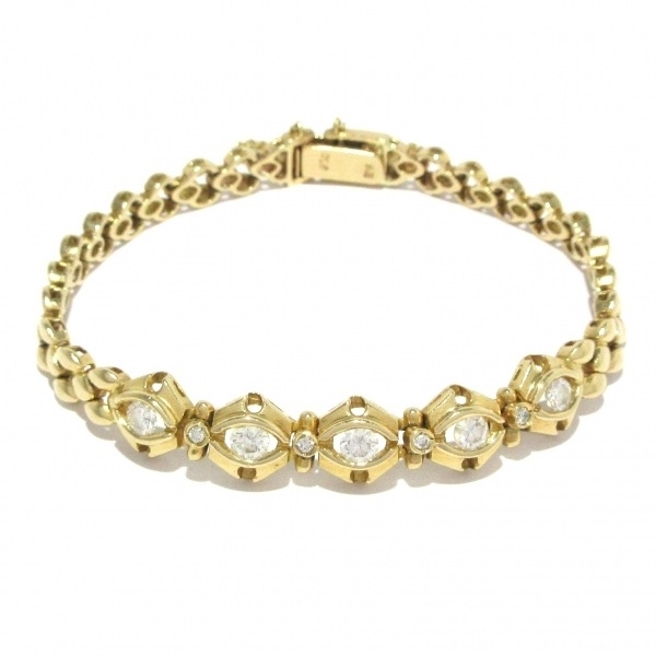 ノーブランド Unbranded ブレスレット K18YG×ダイヤ 総重量14.2g 美品 アクセサリー(腕)拍卖