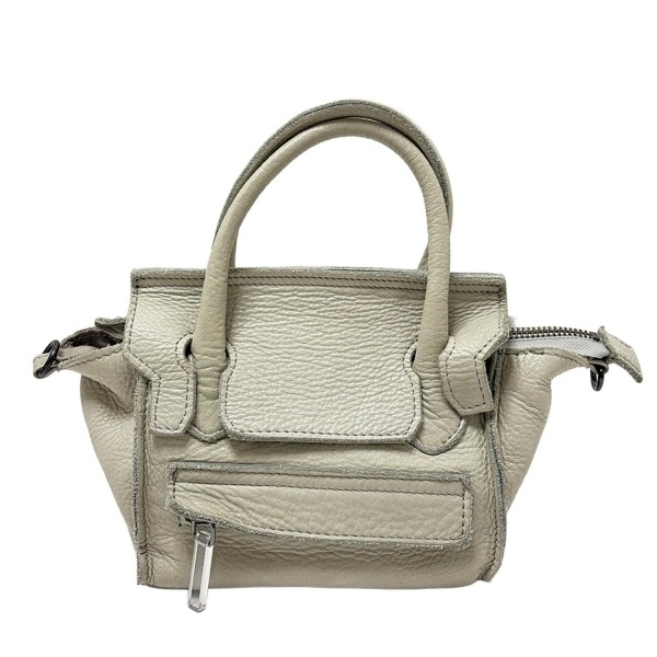 ポンタタ POMTATA ハンドバッグ - レザー グレーベージュ ミニバッグ バッグ拍卖