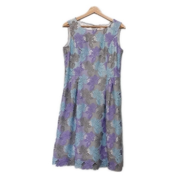 スーパービューティー SUPERBEAUTY サイズ44 L - ライトブルー×パープル×マルチ レディース 美品 ワンピース拍卖