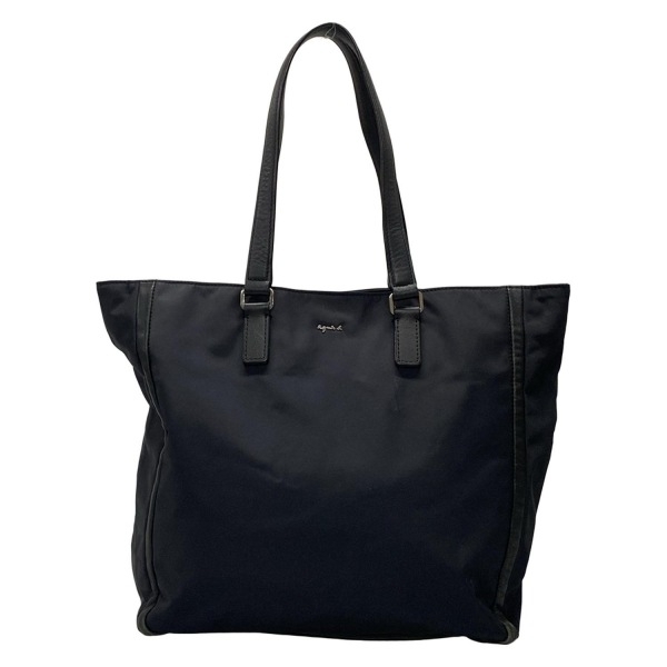 アニエスベー agnes b トートバッグ - レザー ダークネイビー バッグ拍卖