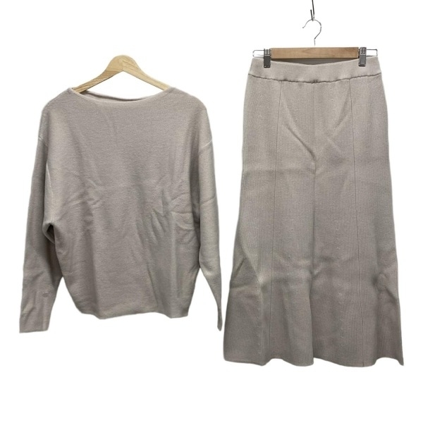 グリーンレーベルリラクシング green label relaxing スカートセットアップ - グレージュ レディース ニット 美品 レディーススーツ拍卖
