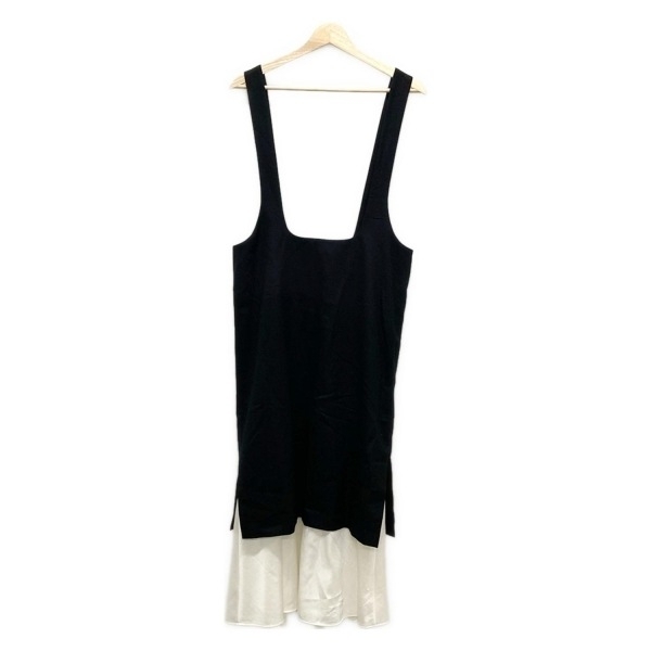 エンフォルド ENFOLD サイズ38 M 300GA131-1390 - 黒×白 レディース ノースリーブ/ロング/ストレッチサキソニー/サテン/レイヤード拍卖