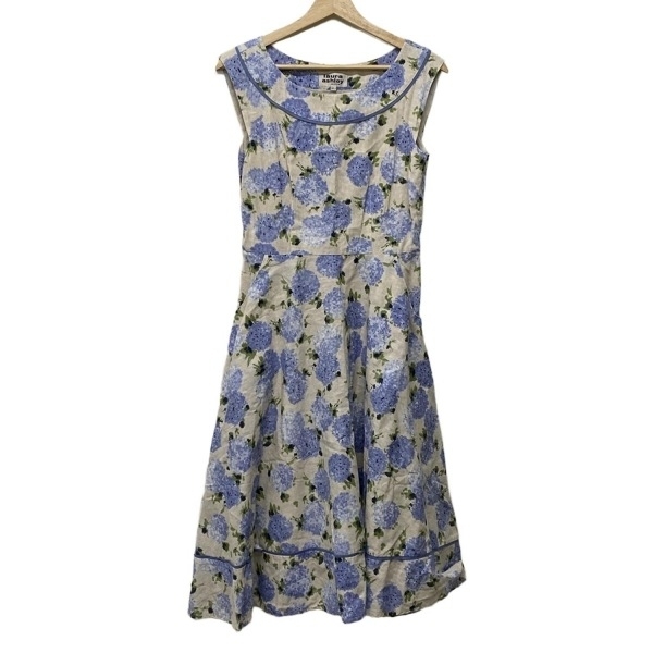 ローラアシュレイ LAURAASHLEY サイズ9 M - ライトグリーン×ベージュ×ライトブルー レディース 花柄/ノースリーブ 美品 ワンピース拍卖