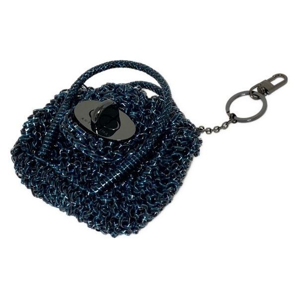 アンテプリマ ANTEPRIMA キーホルダー(チャーム) - 黒×ブルー ワイヤーバッグ型 美品 キーホルダー拍卖
