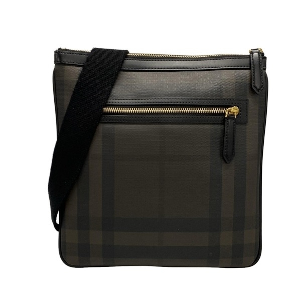 バーバリー BURBERRY/Burberry ショルダーバッグ レザー ダークブラウン×黒 チェック柄 バッグ拍卖