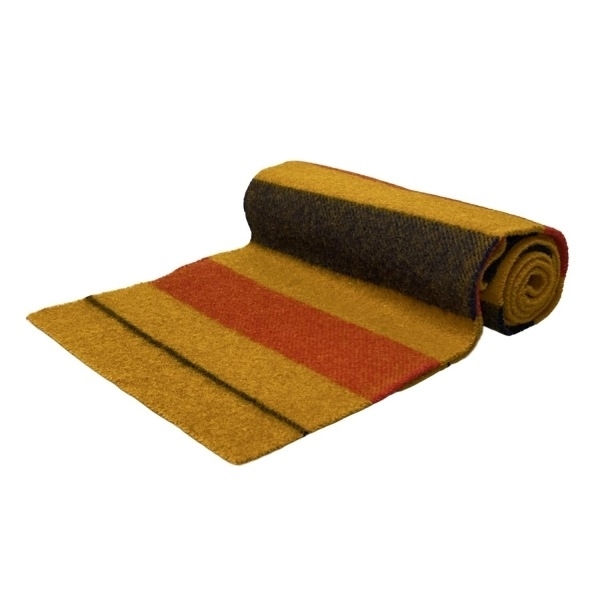 エルメス HERMES ロカバール ウール ダークイエロー×オレンジ×黒 ボーダー マフラー拍卖