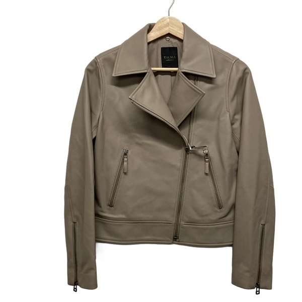 ダーマコレクション DAMAcollection ライダースジャケット サイズ9AR S - トープ レディース 長袖/レザー/春/秋 美品 ジャケット拍卖
