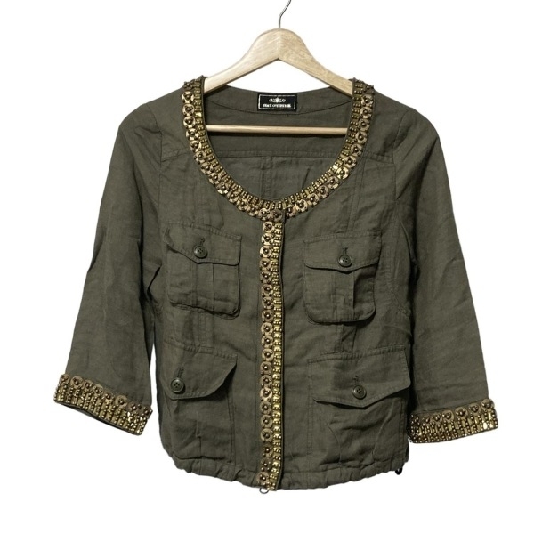 グレースコンチネンタル GRACE CONTINENTAL ブルゾン サイズ36 S - カーキ レディース 七分袖/ビーズ/ビジュー/春/秋 美品 ジャケット拍卖