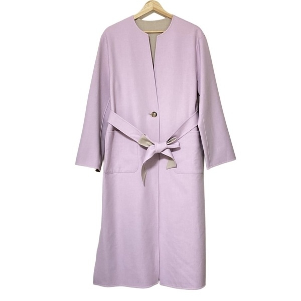 プラステ PLS+T(PLST) サイズL - ピンク×ベージュ レディース 長袖/リバーシブル/春/秋 美品 コート拍卖