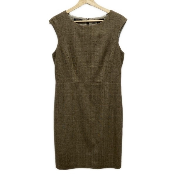 ブルックスブラザーズ BrooksBrothers サイズIT 44 - ブラウン×ピンク レディース ノースリーブ/ひざ丈/チェック柄 ワンピース拍卖