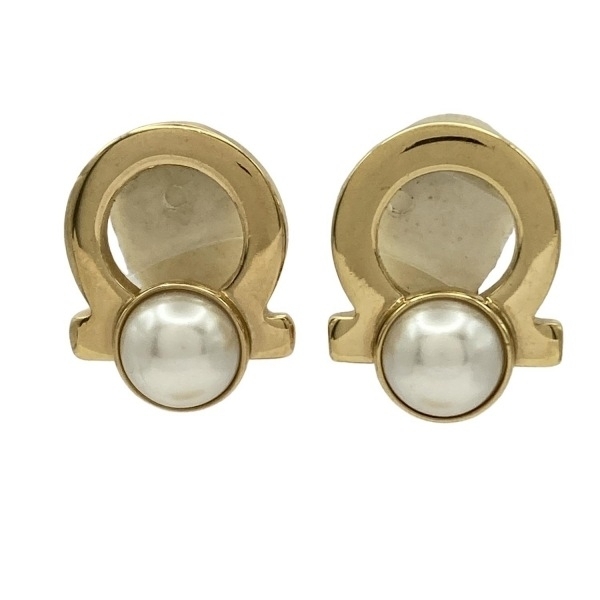 サルバトーレフェラガモ FERRAGAMO/SalvatoreFerragamo イヤリング - ゴールド×アイボリー ガンチーニ/クリップ式 美品拍卖