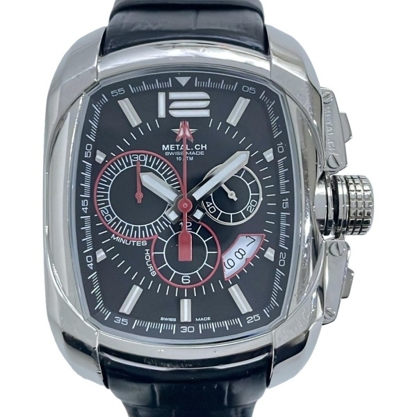 METAL.CH(メタルクロノメトリー) 腕時計 - 5120.47 メンズ 型押し加工/クロノグラフ 黒×レッド拍卖
