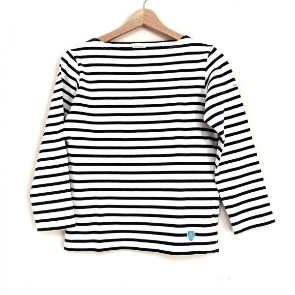 オーシバル ORCIVAL 半袖カットソー サイズ0 XS - 白×ネイビー レディース ボーダー トップス拍卖