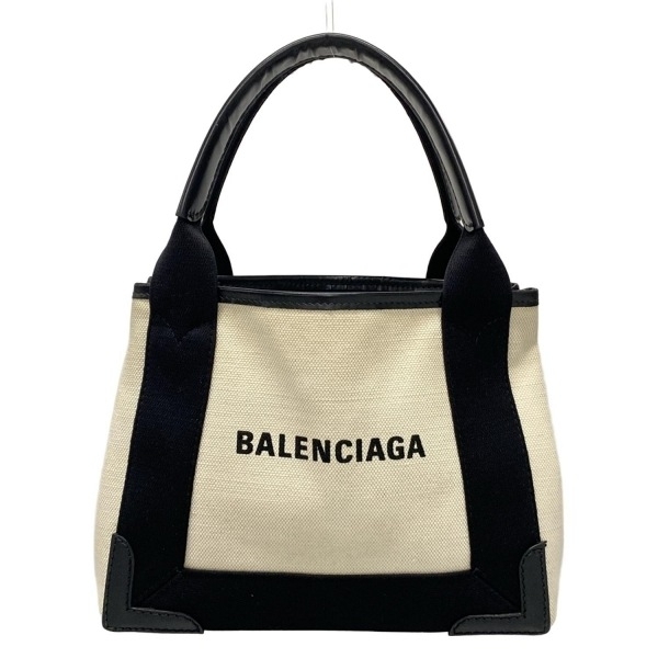 バレンシアガ BALENCIAGA トートバッグ 390346 ネイビーカバスXS レザー アイボリー×黒 バッグ拍卖