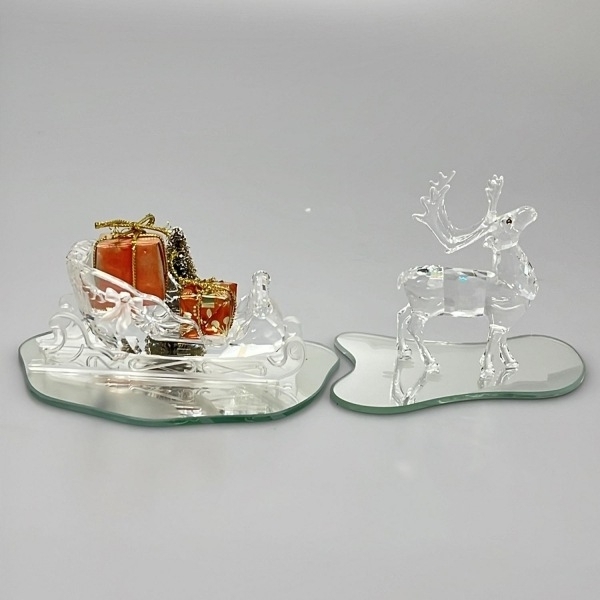 スワロフスキー SWAROVSKI - クリア 置物/クリスマス/トナカイ/ソリ 美品 小物拍卖