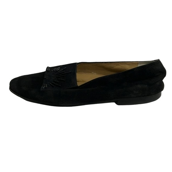 エルメス HERMES フラットシューズ 36 - 黒 ビーズ/刺繍/アウトソール張替済み 靴拍卖