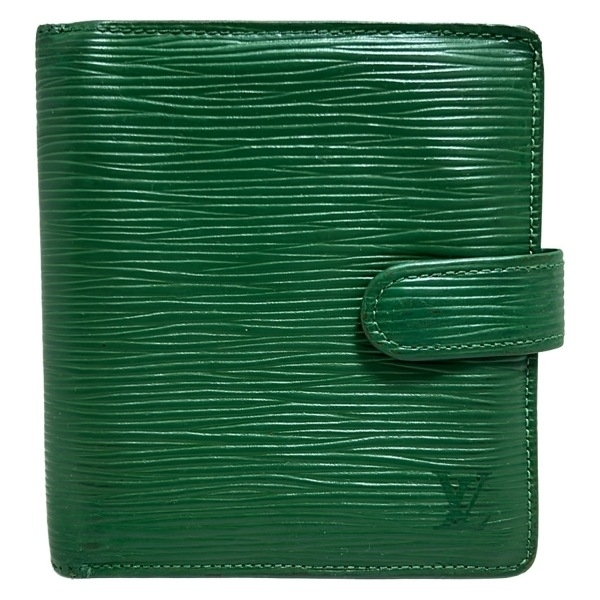 ルイヴィトン LOUIS VUITTON 2つ折り財布 M63554 ポルトビエコンパクト レザー ボルネオグリーン MI1917 財布 エピ拍卖