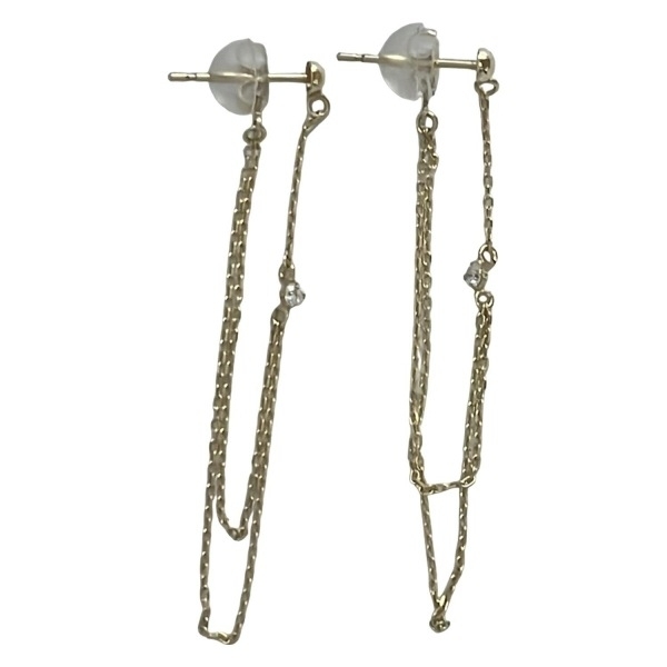 リラ Lilas ピアス - K10YG×ダイヤモンド 総2Pダイヤ(片側1Pダイヤ)/ダイヤ総0.04カラット 美品 アクセサリー(耳)拍卖