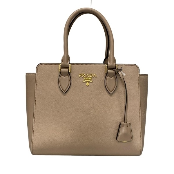 プラダ PRADA ハンドバッグ - レザー ベージュ バッグ拍卖