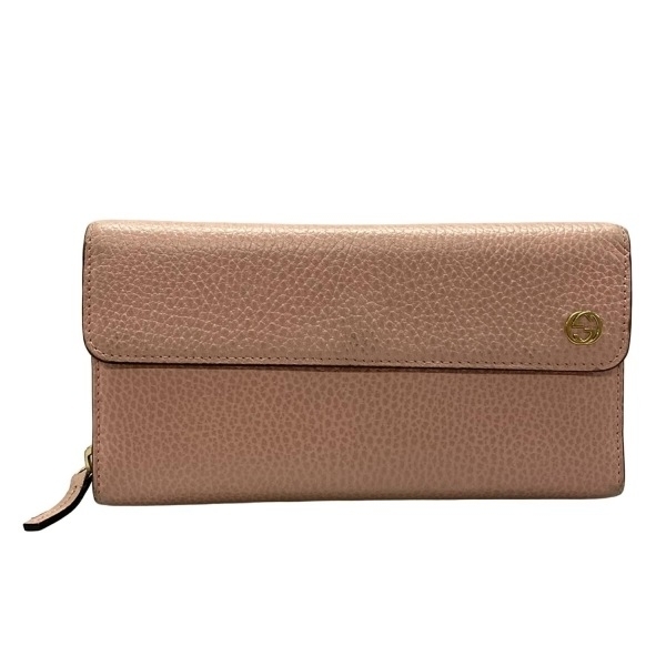 グッチ GUCCI 長財布 449397 インターロッキングG レザー ピンク 財布拍卖