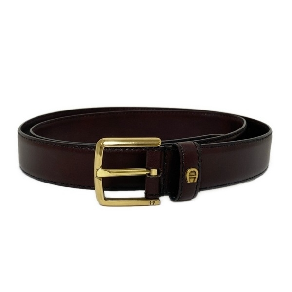 アイグナー AIGNER 110/44 - レザー ボルドー×ゴールド ベルト拍卖