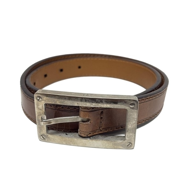 ラルフローレン RalphLauren S - レザー ブラウン×シルバー ベルト拍卖