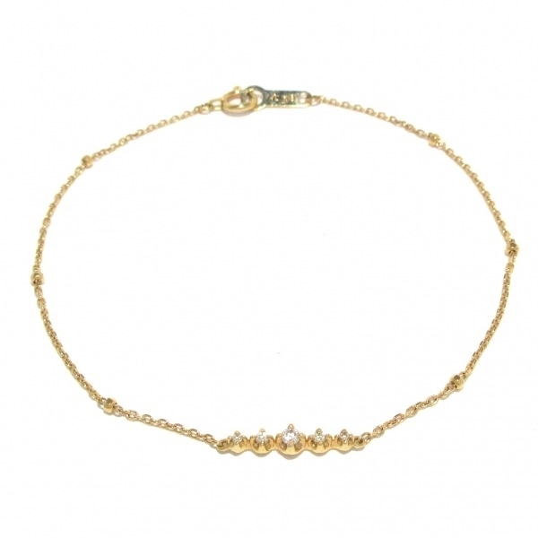 ヨンドシー 4℃ ブレスレット - K18PG×ダイヤモンド 総重量:1.1g/5Pダイヤ 美品 アクセサリー(腕)拍卖