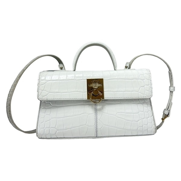 カフネ CAFUNE ハンドバッグ - レザー 白 型押し加工 バッグ拍卖