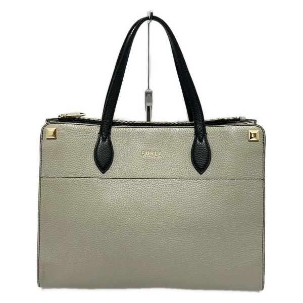 フルラ FURLA トートバッグ キム レザー ライトグレー×黒 バッグ拍卖