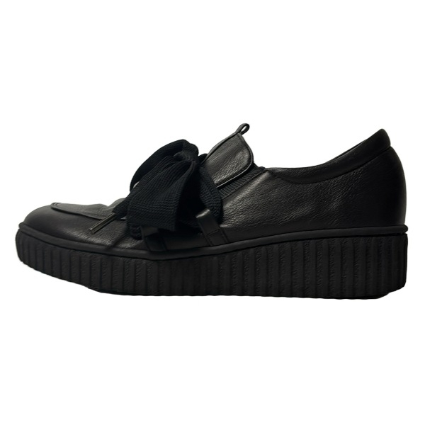 エスプレッソ espresso スニーカー 23.0 - レザー 黒 レディース リボンシューレース/インソール取外し可 靴拍卖