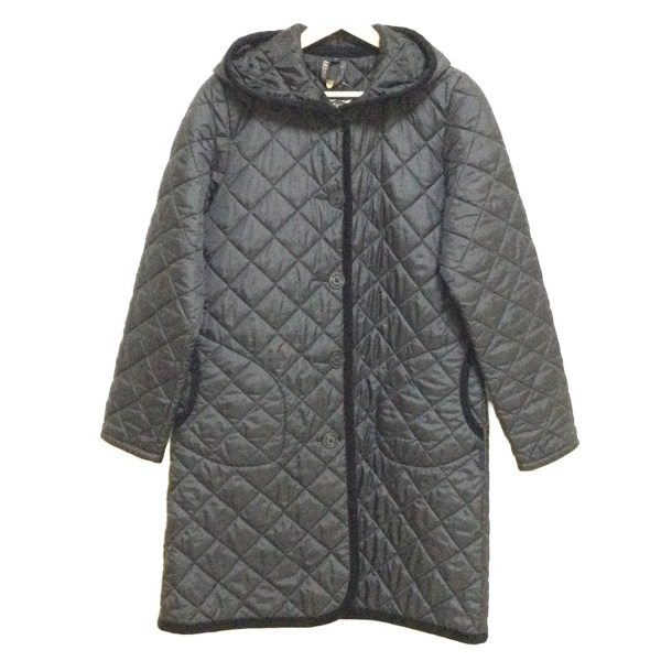 ラベンハム LAVENHAM サイズ40 M - ダークグレー×黒 レディース 長袖/コーデュロイ/中綿/秋/冬 美品 コート拍卖