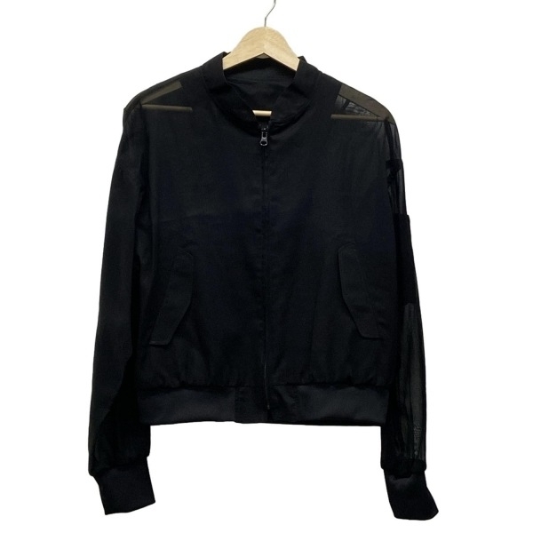 ミラショーン mila schon ブルゾン サイズ42 M 黒 レディース ジップアップ/シースルー 新品同様 ジャケット拍卖