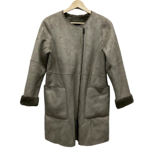 ジュエルチェンジズ Jewel Changes サイズ36 S - グレーベージュ レディース 長袖/フェイクムートン/リバーシブル/秋/冬 美品 コート拍卖