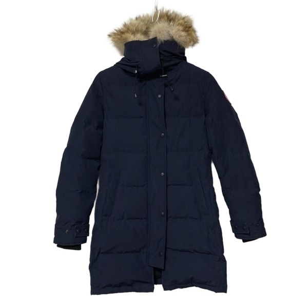 カナダグース CANADA GOOSE ダウンコート サイズM 2302JL - ネイビー レディース 長袖/ヨコーテ/ジップアップ/ファー着脱可/冬 コート拍卖