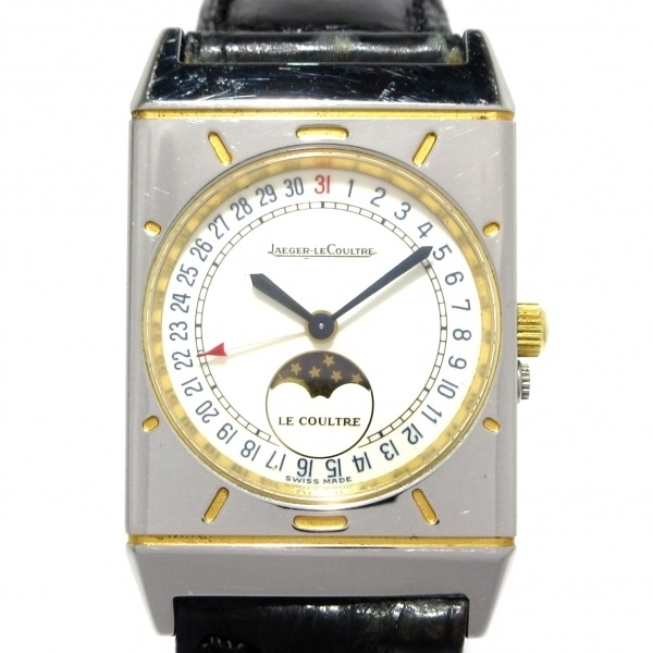 JAEGER-LECOULTRE(ジャガールクルト) 腕時計 ポインターデイト 400.6.2 メンズ SS×クロコダイルベルト/ムーンフェイズ 白拍卖