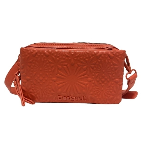 デシグアル Desigual ショルダーバッグ 23WAXP13 - オレンジ エンボス加工/ストラップ着脱可/ミニバッグ バッグ拍卖