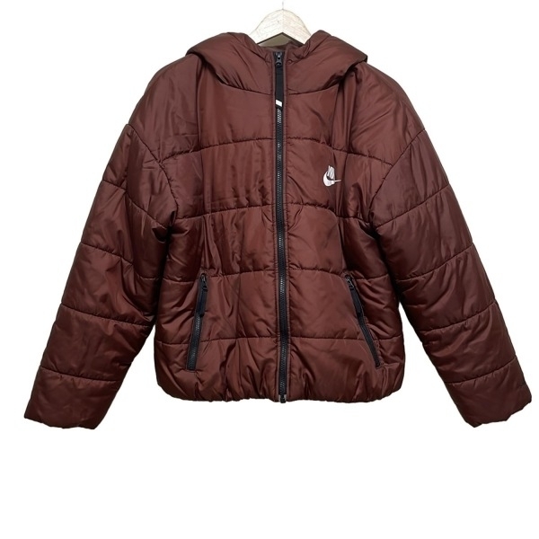 ナイキ NIKE ブルゾン サイズL - ダークブラウン×白 レディース 長袖/秋/冬 ジャケット拍卖