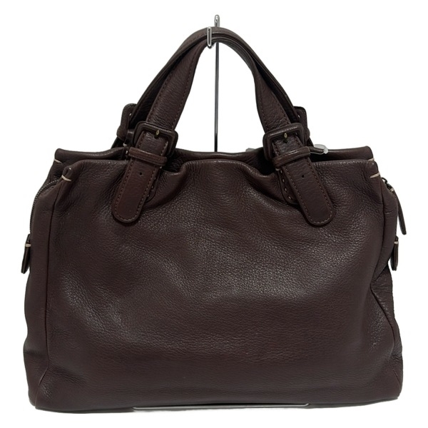 ゲンテン genten ハンドバッグ - レザー ダークブラウン バッグ拍卖