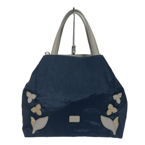 イビザ IBIZA トートバッグ - レザー ブルー×グレー×ゴールド 美品 バッグ拍卖