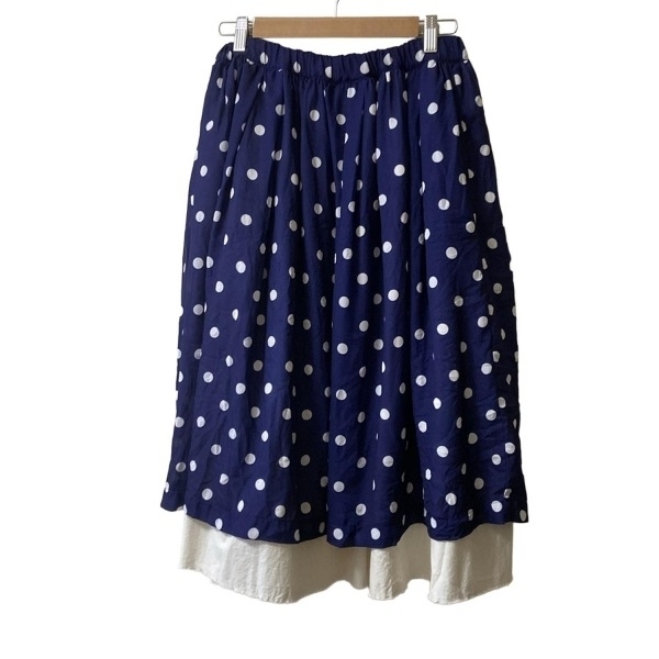コムデギャルソンコムデギャルソン COMMEdesGARCONS COMMEdesGARCONS ロングスカート サイズS - パープルブルー×白 レディース ドット柄拍卖