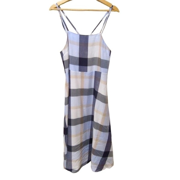 ブルーレーベルクレストブリッジ BLUE LABEL CRESTBRIDGE サイズ38 M - ライトブルー×アイボリー×マルチ レディース 美品 ワンピース拍卖