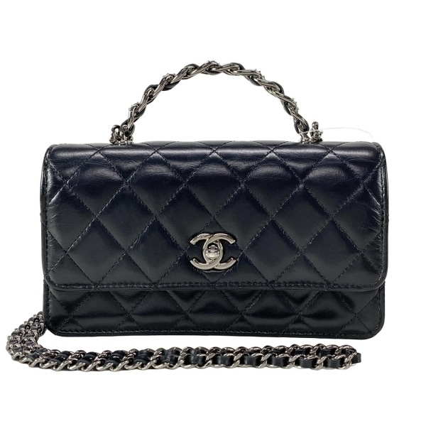 シャネル CHANEL ショルダーバッグ AP3566 - 黒 チェーンショルダー/シルバー金具/2way バッグ拍卖