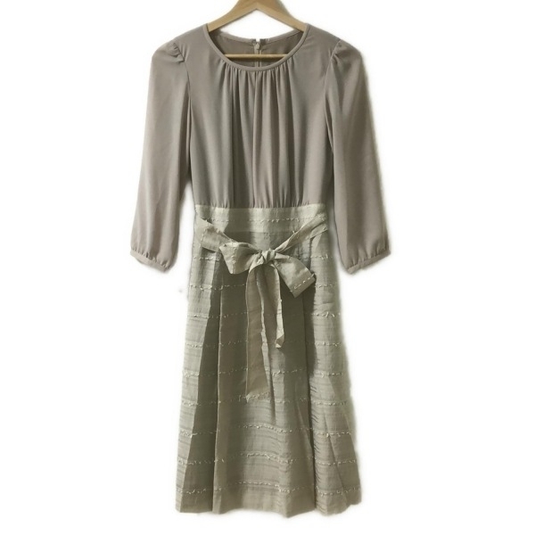 ニューヨーカー NEW YORKER サイズ9 M - グレーベージュ レディース クルーネック/長袖/ロング 美品 ワンピース拍卖