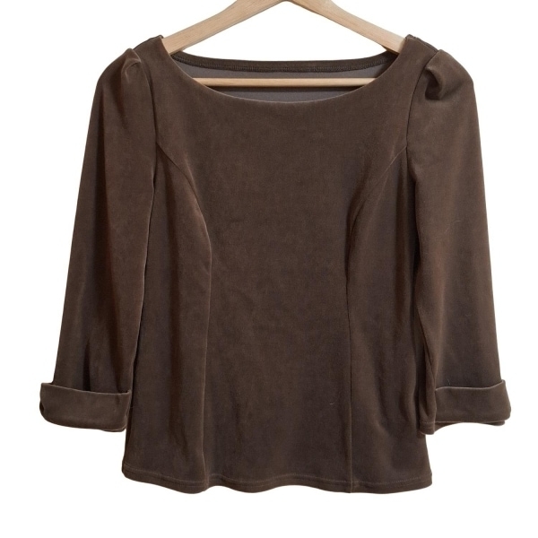 デイジーベロア DAISYVELOUR 長袖カットソー サイズ38 M - ダークブラウン レディース ベロア トップス拍卖