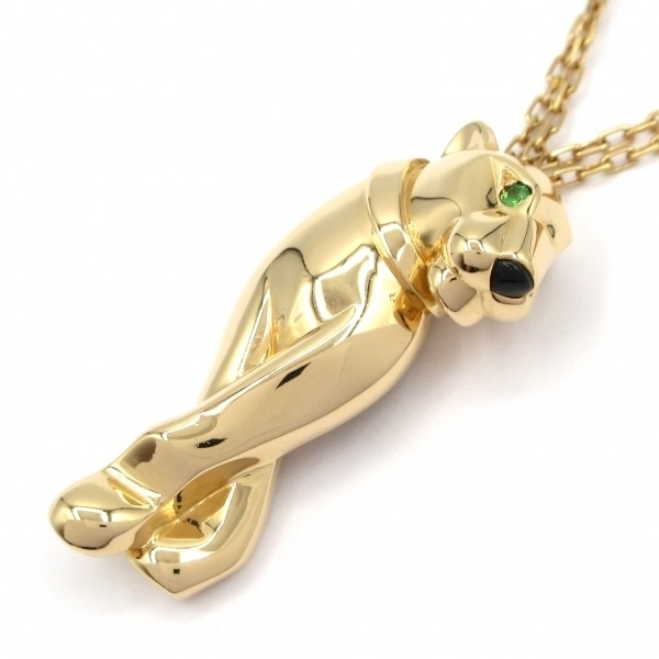 カルティエ Cartier ネックレス パンテール ドゥ カルティエ ネックレス K18YG×グリーン×黒 美品 アクセサリー(首)拍卖