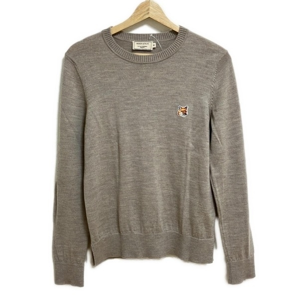 メゾンキツネ MAISON KITSUNE 長袖セーター/ニット サイズM - グレーベージュ レディース クルーネック トップス拍卖