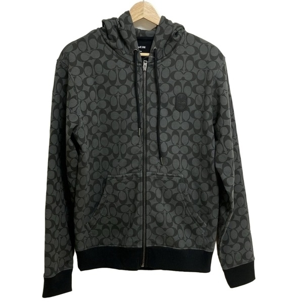 コーチ COACH パーカー サイズXS - グレー×ダークグレー×黒 メンズ トップス拍卖