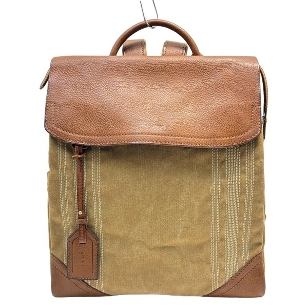 ゲンテン genten リュックサック/バックパック - レザー ライトブラウン×ダークブラウン バッグ拍卖