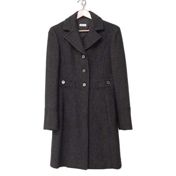 マックス&コー MAX&CO. サイズJ 40 - ダークグレー×黒 レディース 長袖/ストライプ/秋/冬 美品 コート拍卖